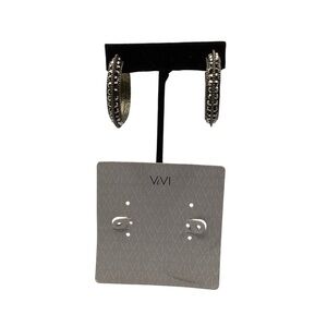 NWT ViVI Studded Gunmetal Hoop Earrings